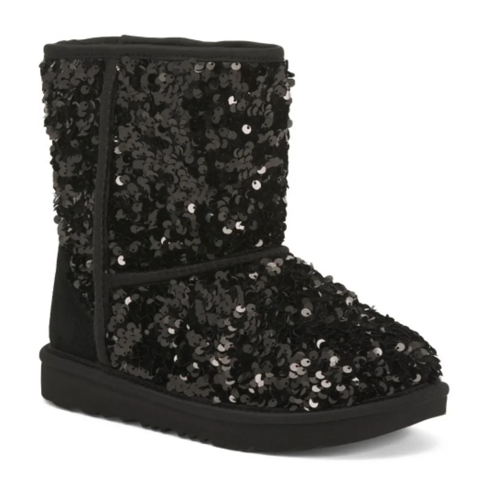 NIB‎ UGG STELLAR SEQUIN CLASSIC SHORT SHEARLING LINED BOOTS - Picture 2 of 9